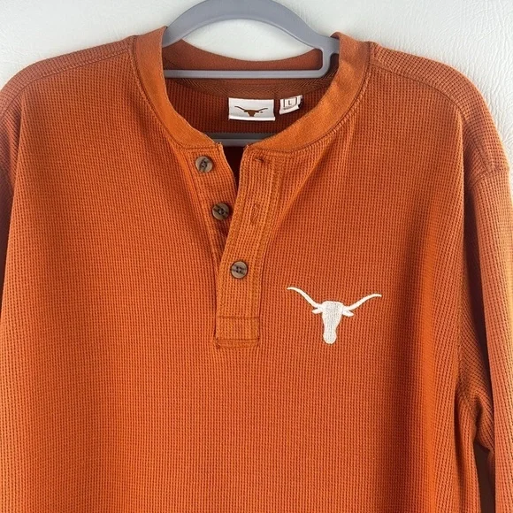 Texas Longhorn Waffle Knit Thermal Long Sleeve Shirt - Picture 2 of 8